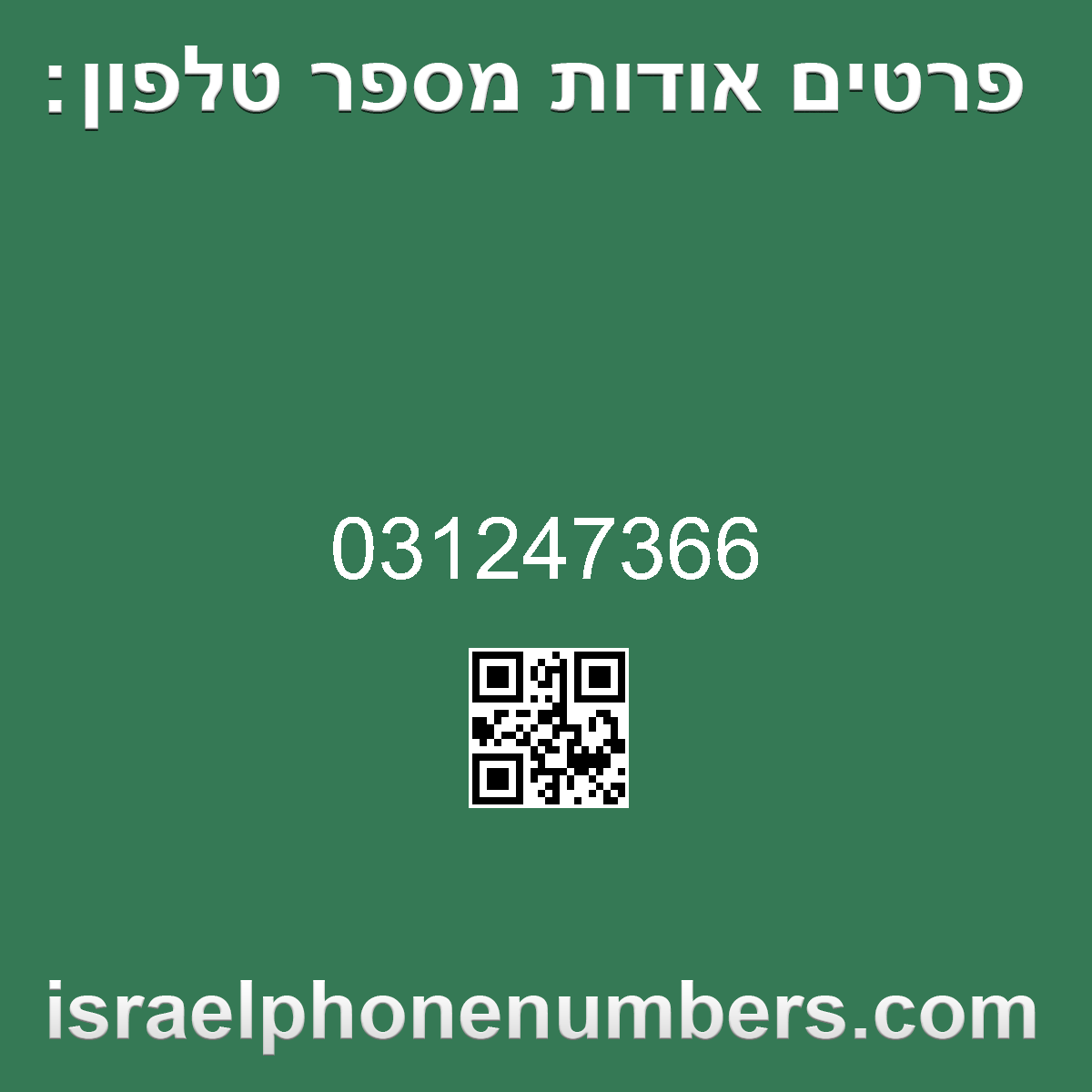 זיהוי מספר הטלפון 031247366