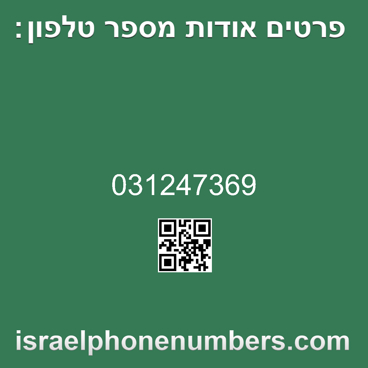 זיהוי מספר הטלפון 031247369