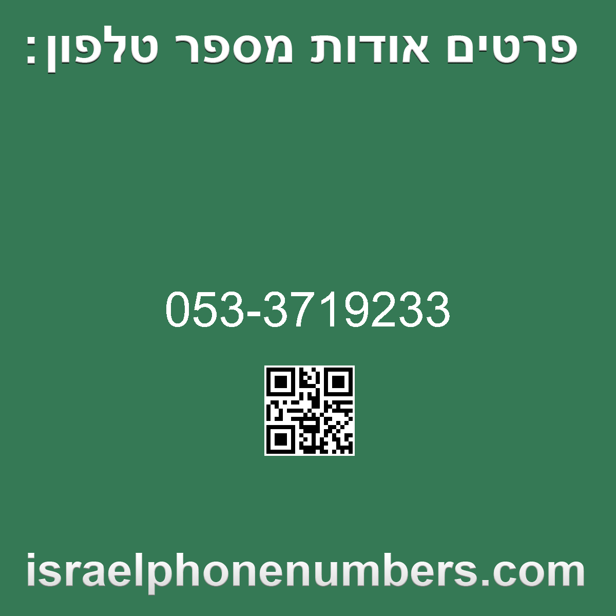 זיהוי מספר הטלפון 053-3719233