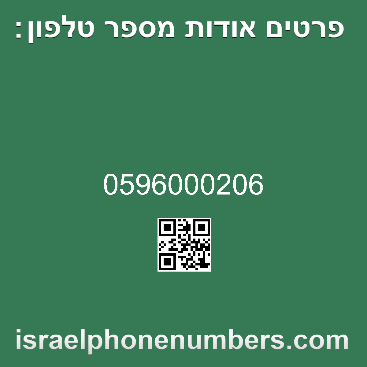 זיהוי מספר הטלפון 0596000206