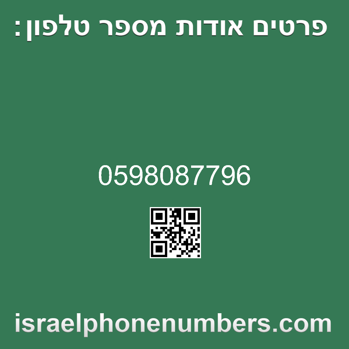 זיהוי מספר הטלפון 0598087796