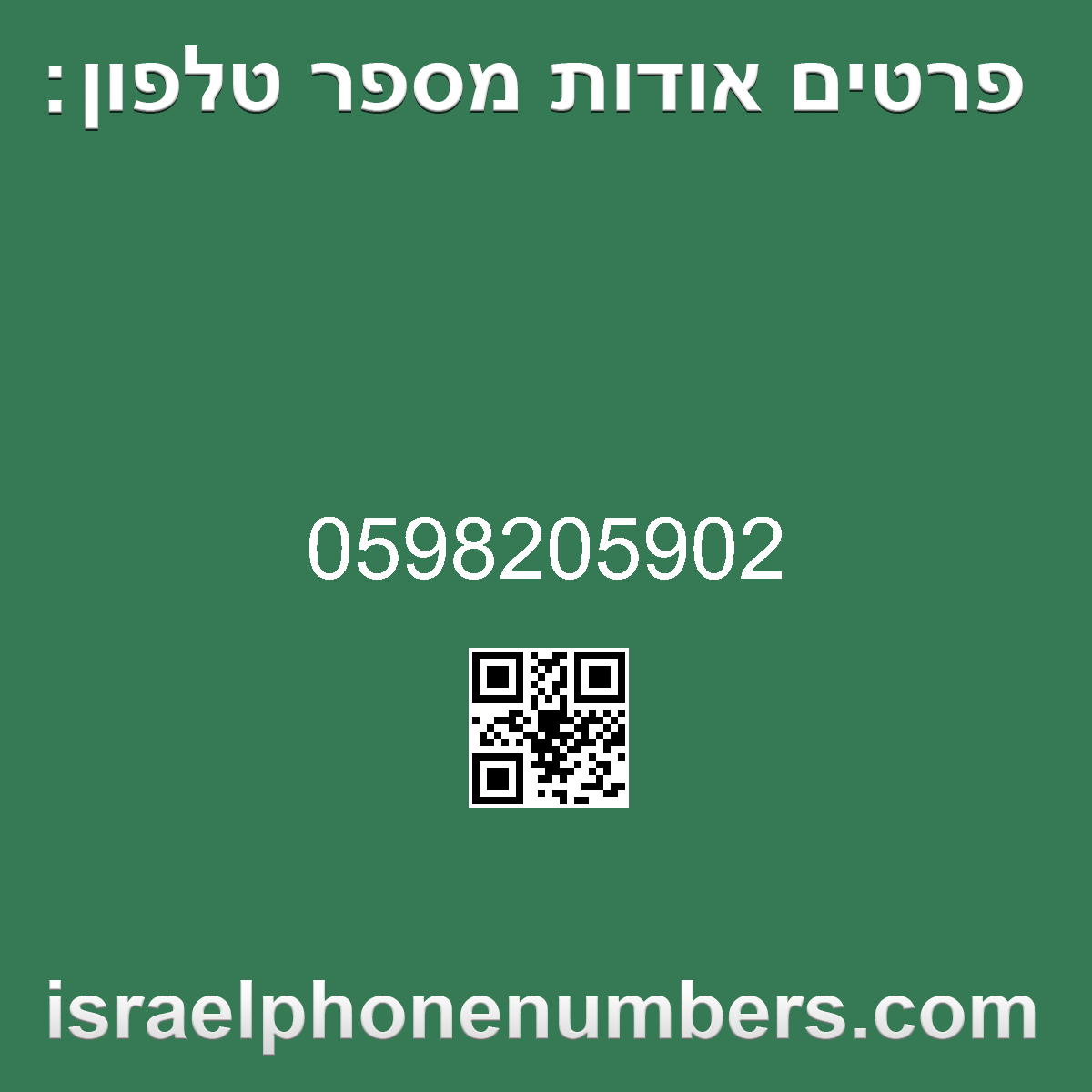 זיהוי מספר הטלפון 0598205902