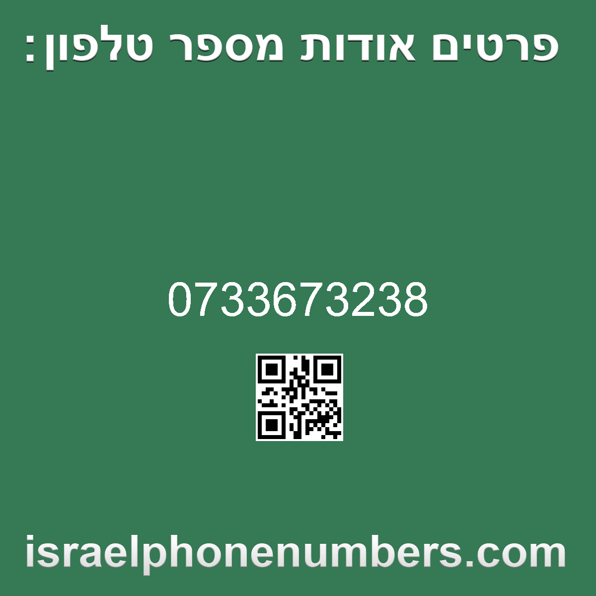 מדיה זיהוי מספר הטלפון 0733673238