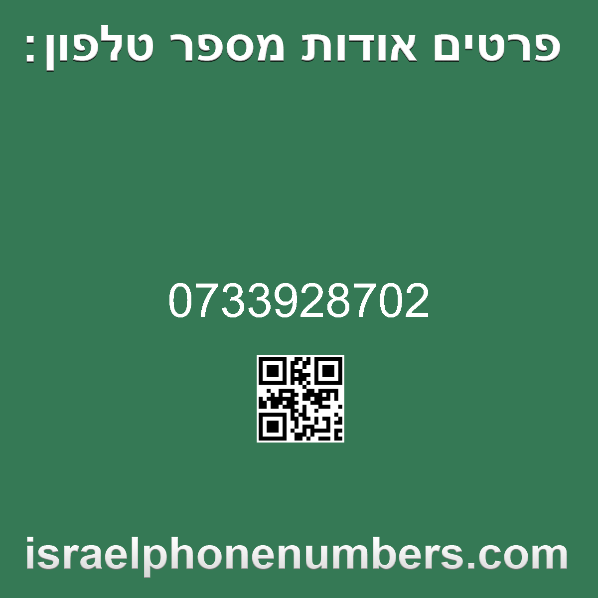 זיהוי מספר הטלפון 0733928702