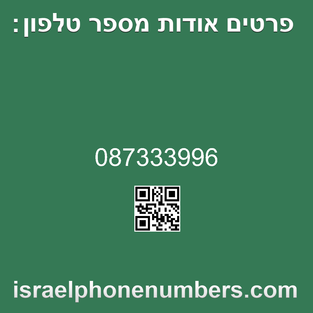 זיהוי מספר הטלפון 087333996